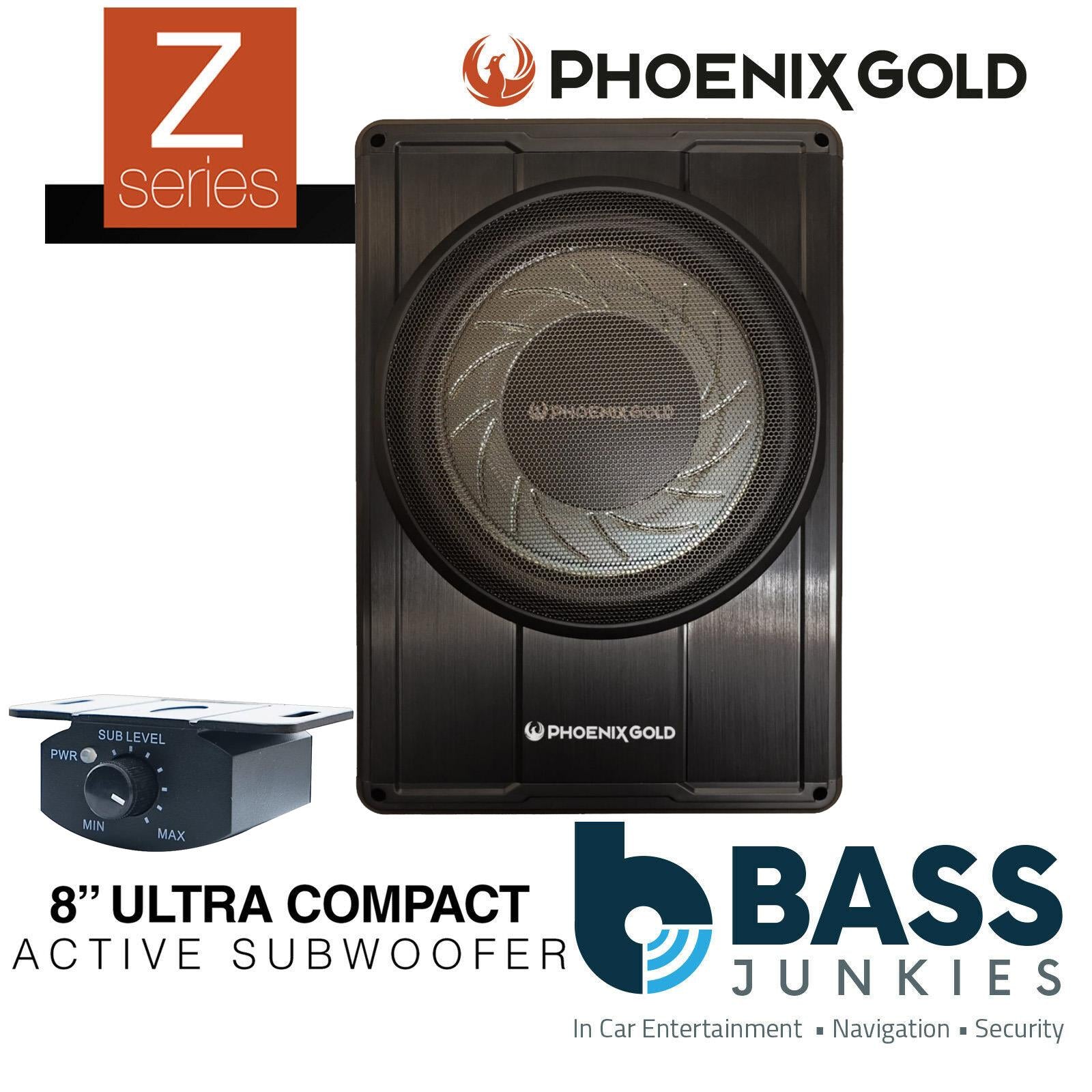 Phoenix Gold - Z8150V2 8" Inch 300 Watts Underseat Amplified Car Subwoofer