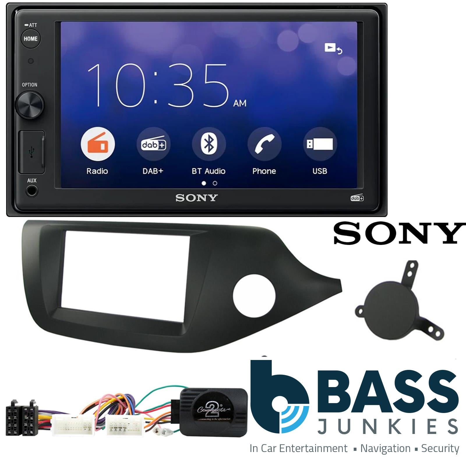 SONY XAV-1550D DAB+ Smart Bluetooth Car Radio + Stereo fitting kit + Steering Wheel Controls Loom for Kia Cee'd 2012-2018 | Kia Pro-Cee'd 2012-2018