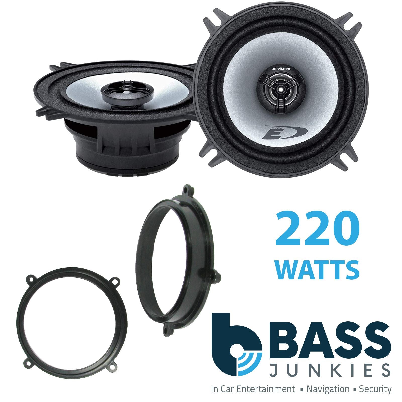 Alpine SXE-1325S 2-Way 130mm/13cm/5.25" Coaxial Speakers (Per Pair 400 Watts) Fits Fiat Bravo 1995-01 | Brava 95-01 | Marea 96-02