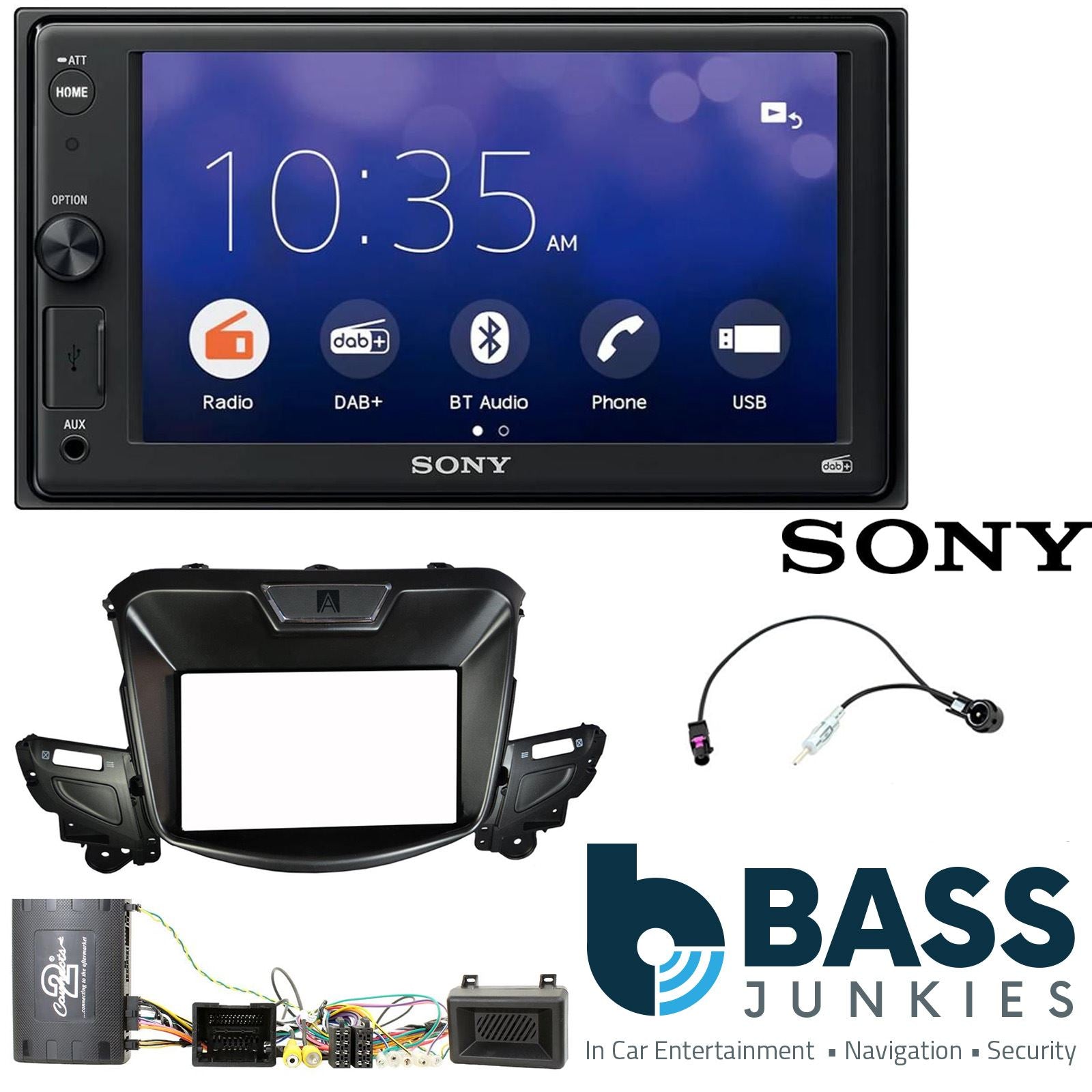 SONY XAV-1550D DAB+ Smart Bluetooth Car Radio + Stereo fitting kit + Steering Wheel Controls Loom for Chevrolet SS 2013-2016 | Holden Commodore 2013-2017