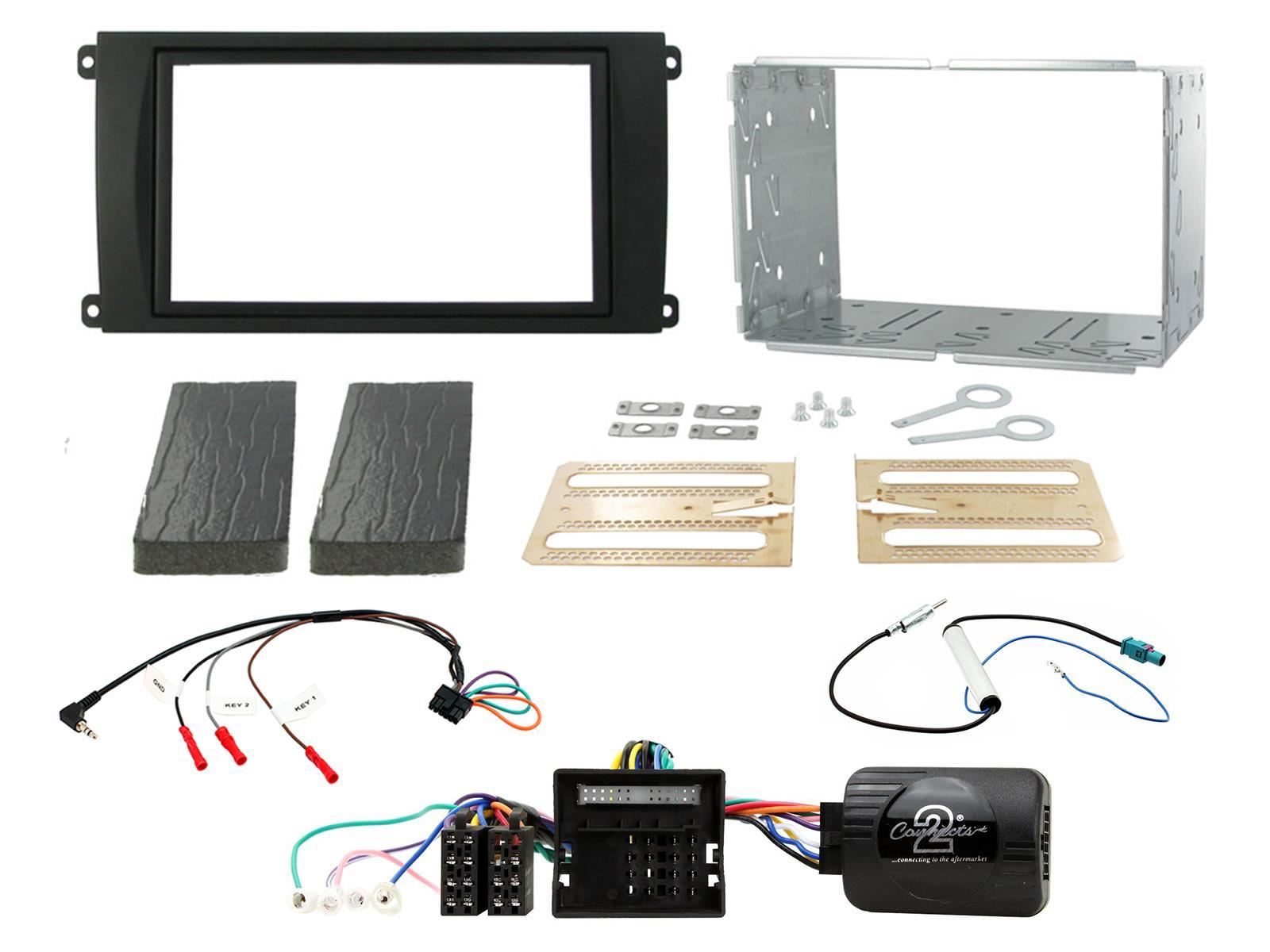 Connects 2 CTKPO01 - Porsche Cayenne 2007 - 2010 Double Din Fascia & Steering wheel Interface Fitting Installation Kit