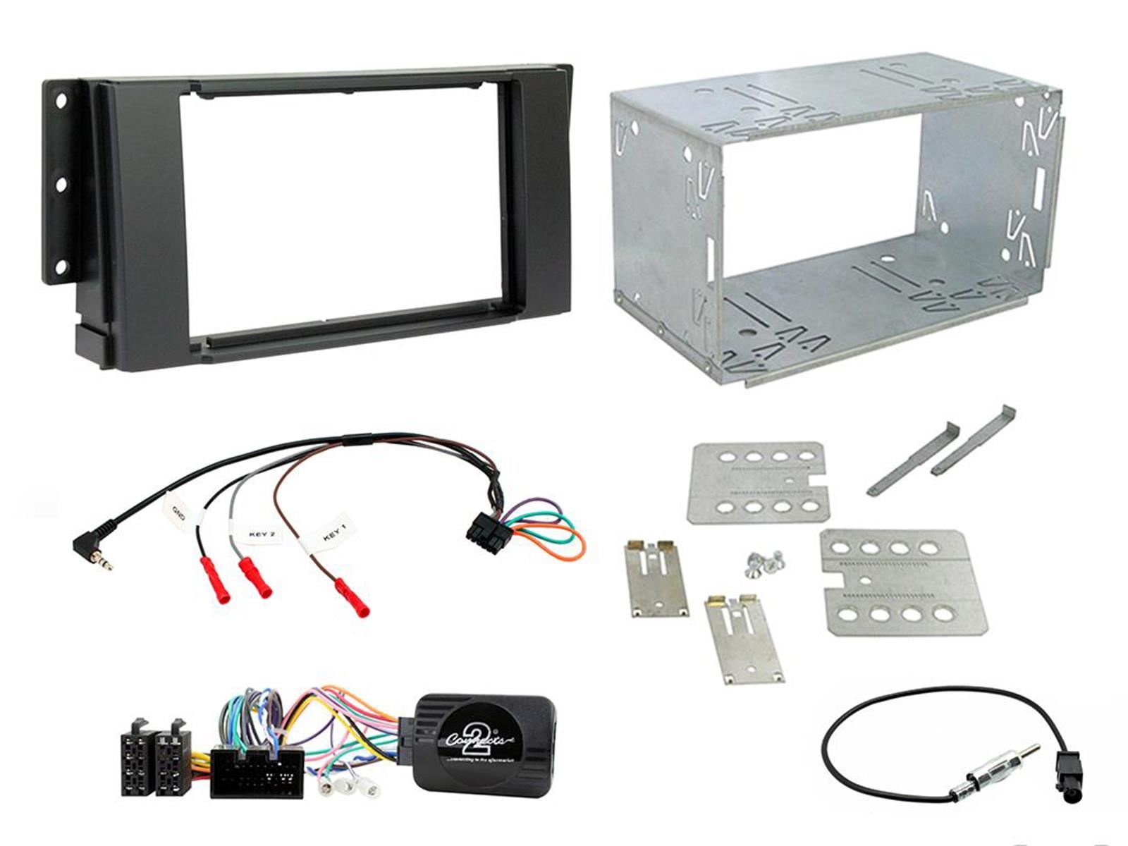 Grundig 6.8" Apple Android Double Din Stereo Fitting Kit + Steering Wheel Stalk Controls to fit Land Rover Freelander 06-14 | Land Rover Range-Rover-Sport 05-09