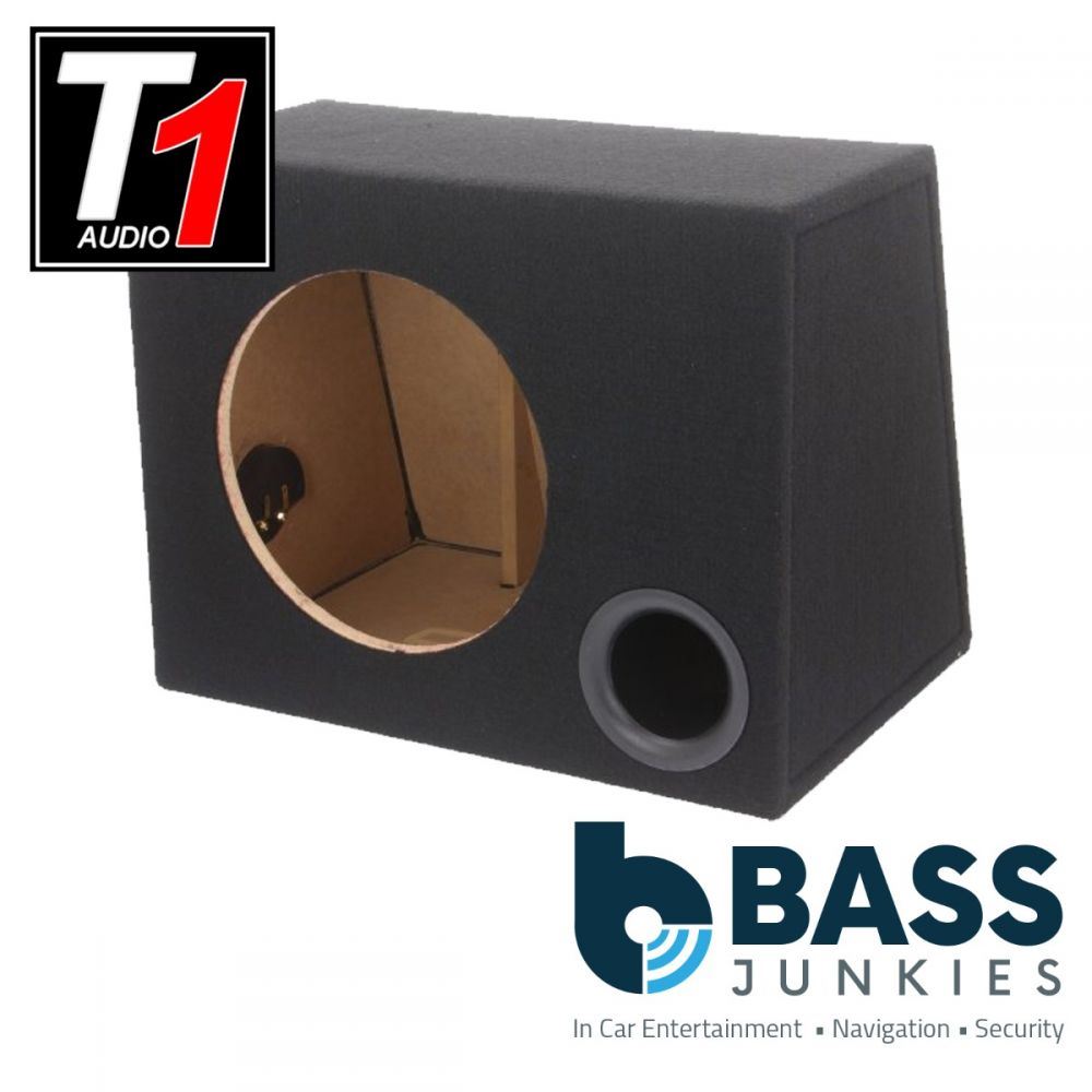 T1 Audio - 10" Ported Fully Carpeted Black MDF 25L Car Sub Subwoofer Bass Box Enclosure