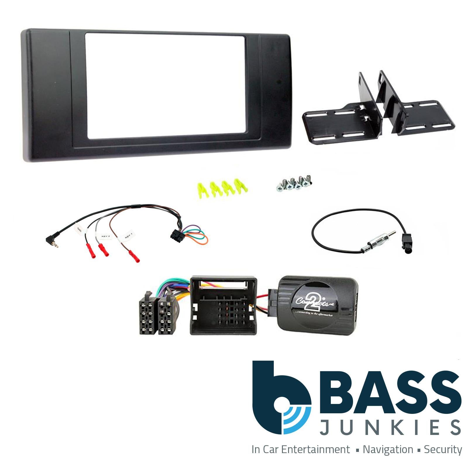 Connects2 CTKLR04 - Land Rover Range Rover 2002 - 2005 Double Din Fascia & Steering Wheel Interface Installation Kit