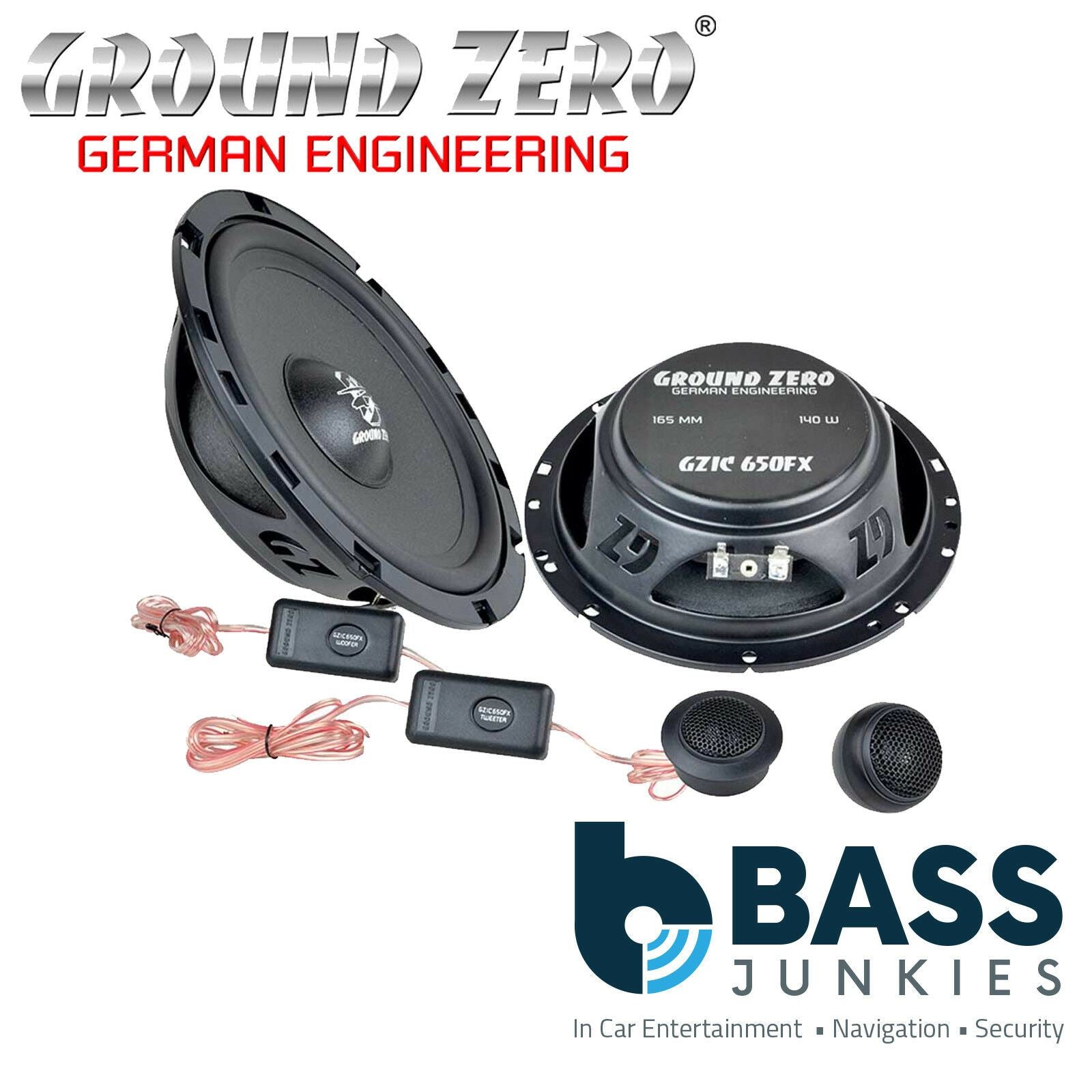 Ground Zero GZIC 650FX -  6.5" Inch 16.5cm 140 Watts 2-Way Component Car Speakers