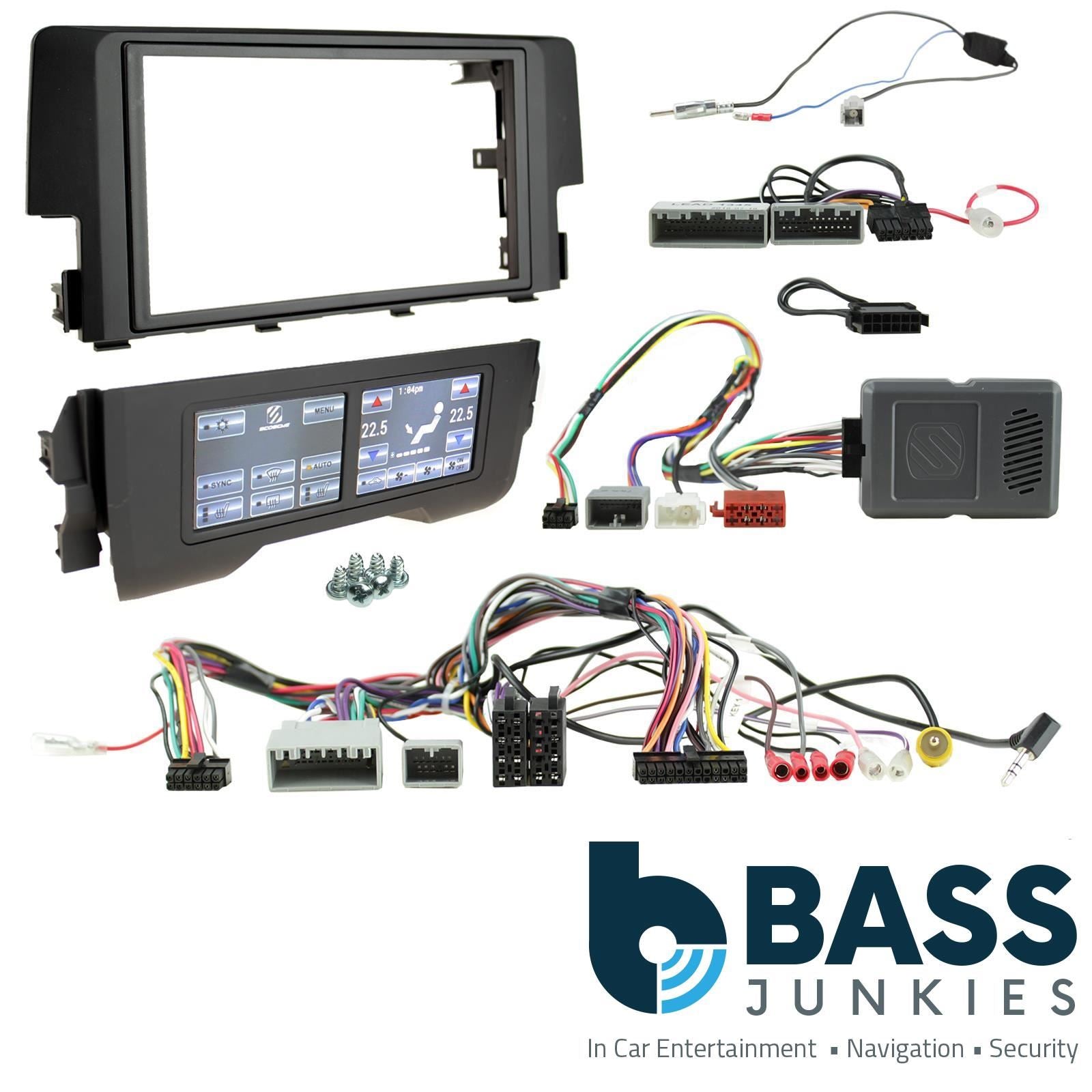 Connects2 Double Din Stereo fitting kit for Honda Civic 2016-2021 Vehicle Specific Stereo Screen Steering Controls Fitting Kit