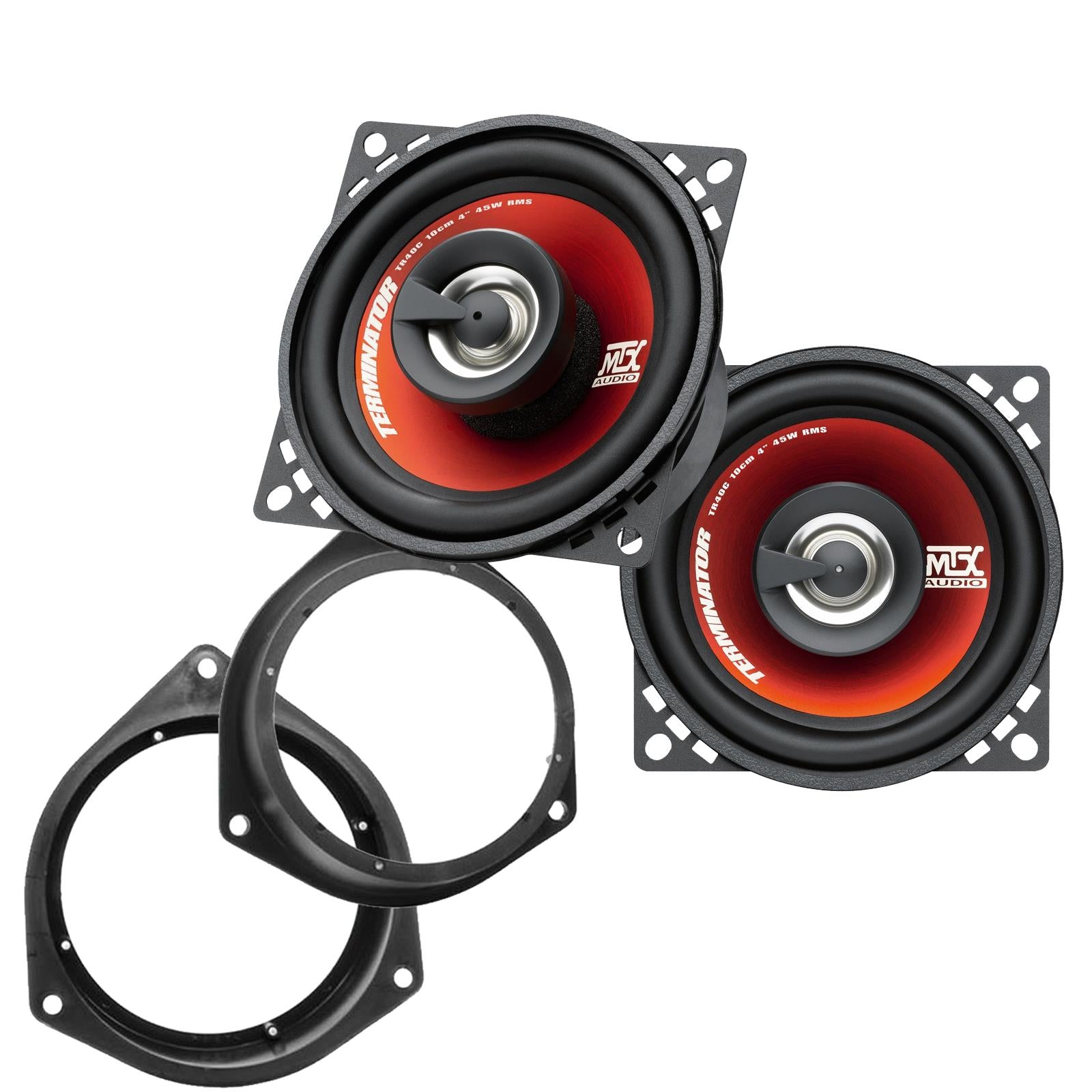 MTX TR40C 100mm/10cm/4" 2-Way Coaxial Car speakers (Per Pair Max 620|90 watts RMS) Fits Fiat Qubo 2008-18 | Fiorino 08-21