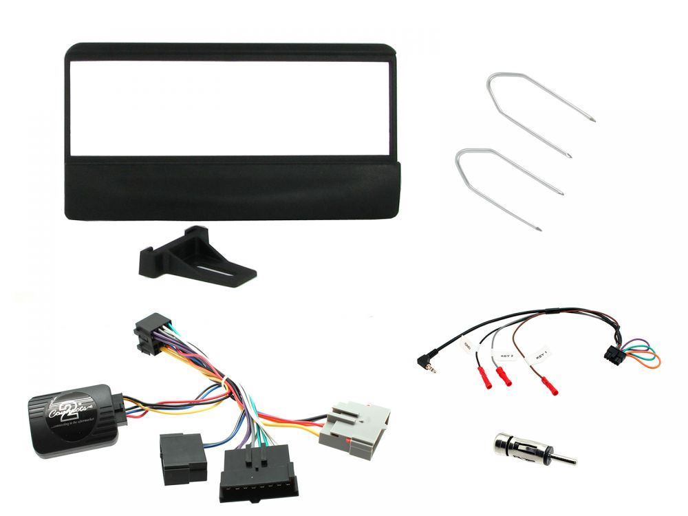 Connects 2 CTKFD26 - Ford Focus 1998 - 2004 Single Din Facia & Steering wheel Interface Fitting Installation Kit (Black Facia Panel)