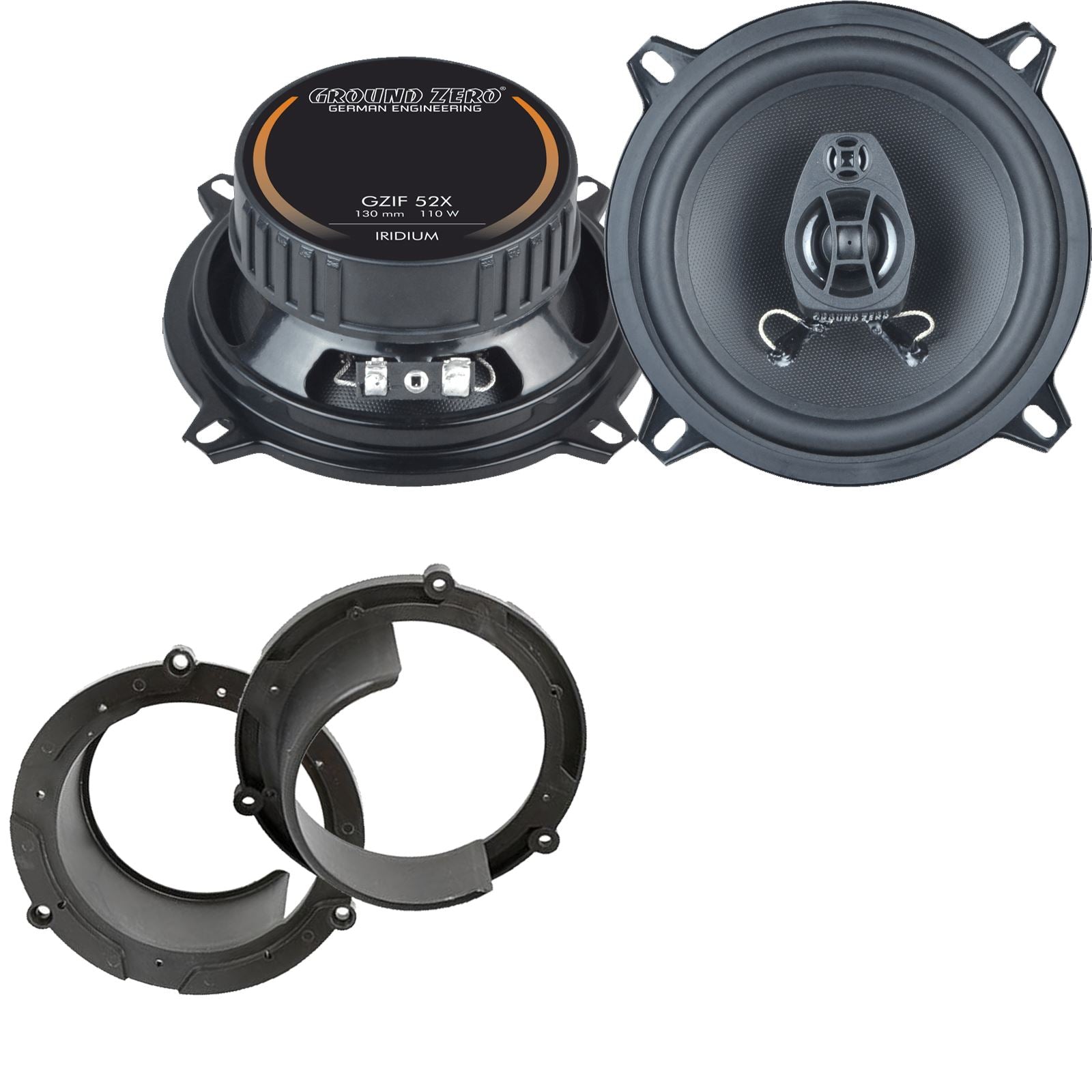 Ground Zero 2-Way 130mm/13cm/5.25" Car Coaxial Speakers (Pair Max 220 Watts) Fits Honda Accord 1999-03