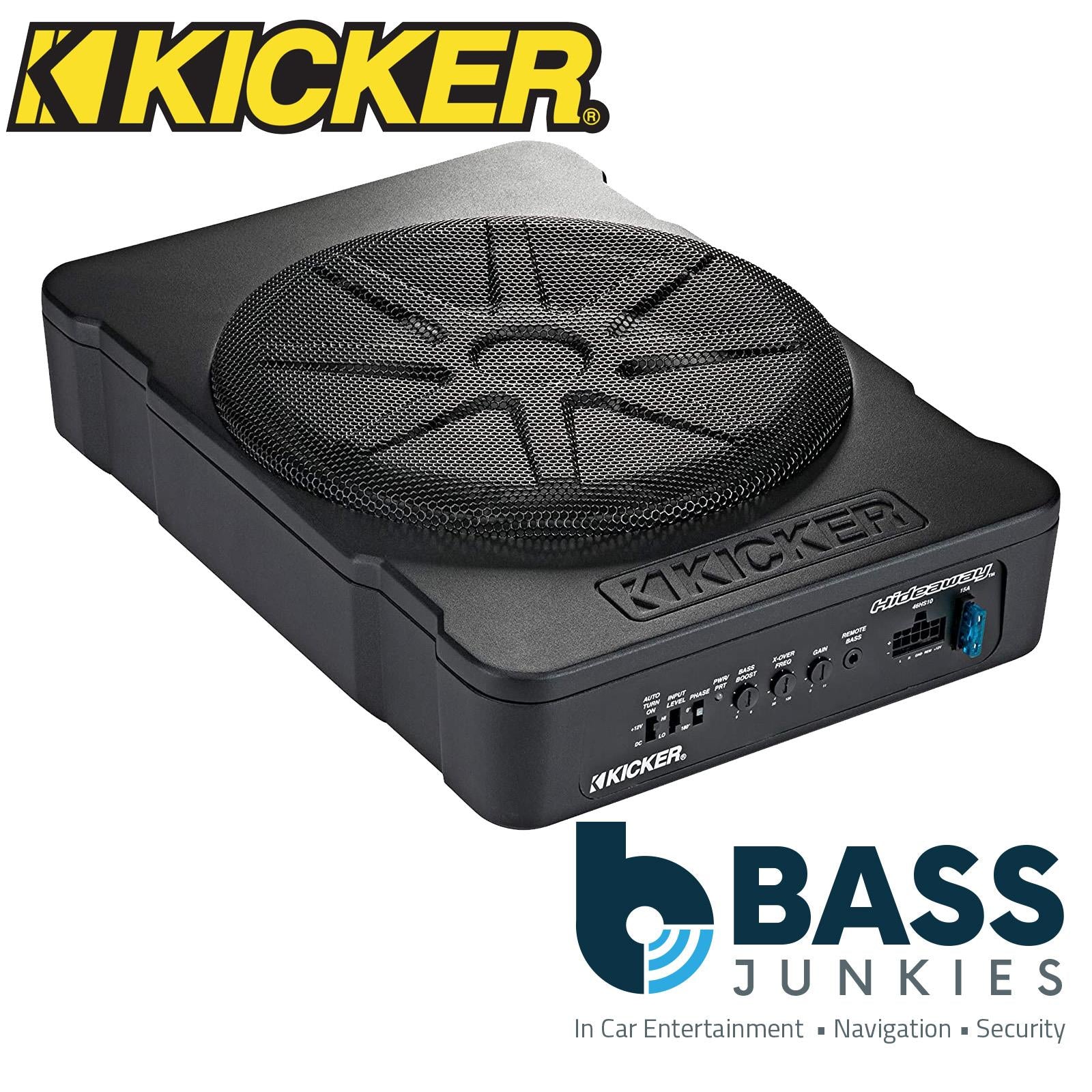 Kicker 46HS10 10" 360 Watts Space Saver Powered Active Car Underseat Bass Box Enclosure