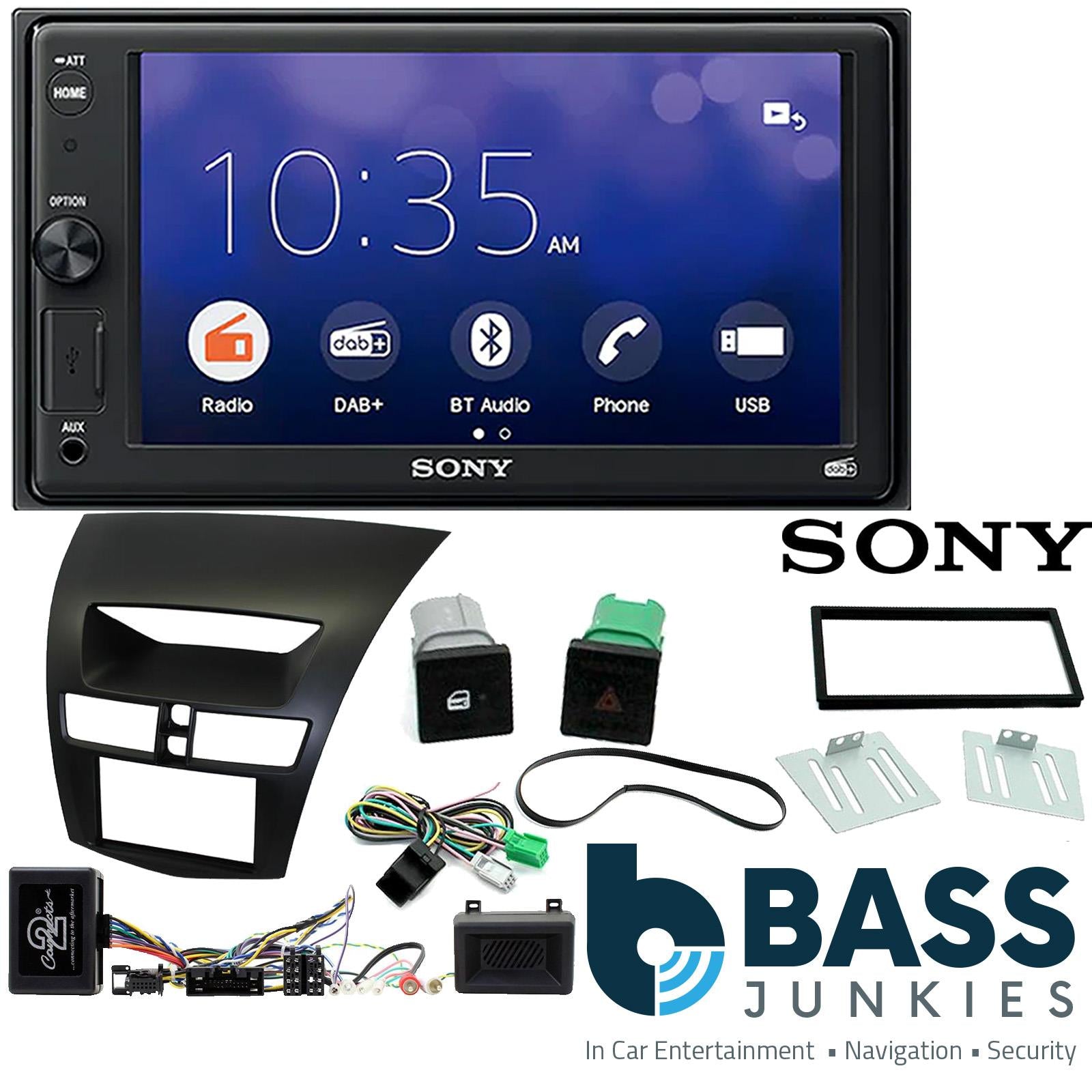 SONY XAV-1550D DAB+ Smart Bluetooth Car Radio + Stereo fitting kit + Steering Wheel Controls Loom for Mazda BT-50 2012-2017