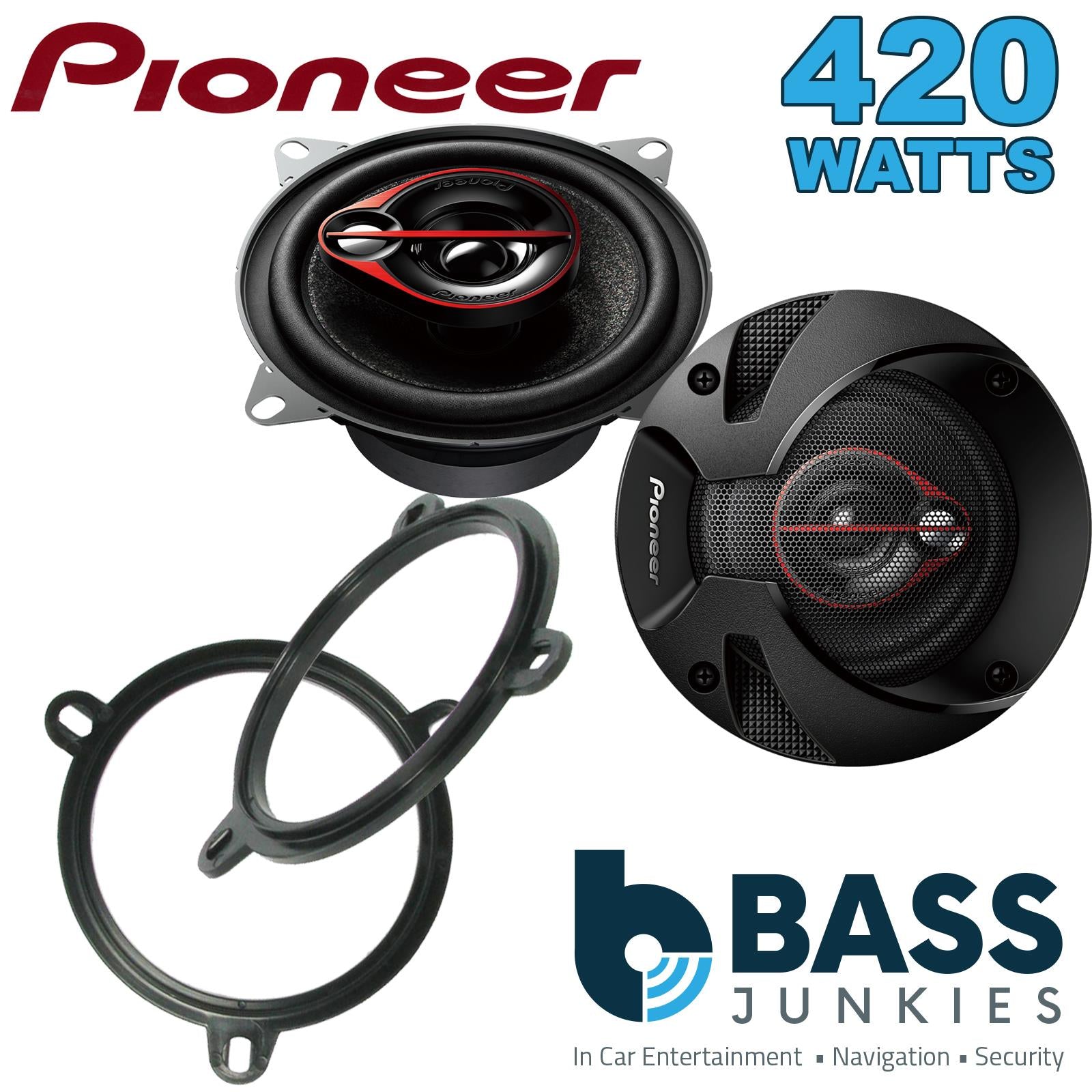 Pionner TS-R1051S 100mm/10cm/4" 3 Way Coaxial Car speakers (Per Pair Max 420|60 watts RMS) Fits Honda HR-V 2001-05