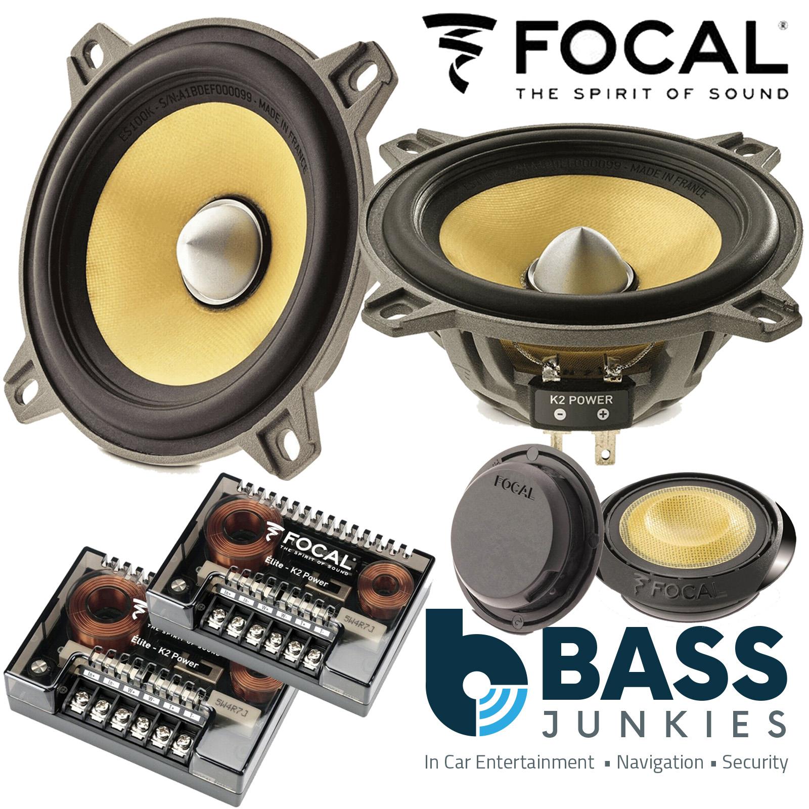 Focal ES100K - ELITE New K2 Power, 120 Watts, 60W (RMS) 100mm 4" 2-Way Component Kit Car Door Dash Speakers